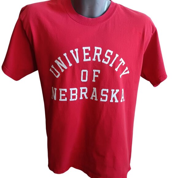 Men's Large Vintage T-shirt University Nebraska Big Red Huskers Authentic Y2K - Picture 1 of 7